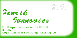 henrik ivanovics business card